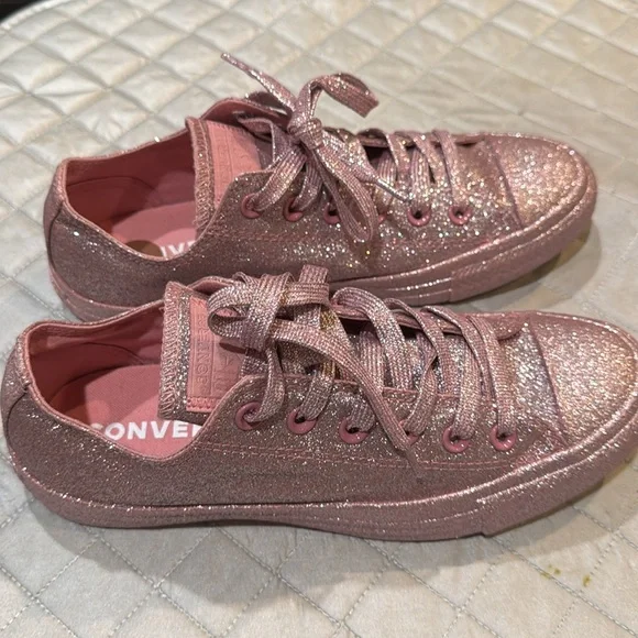 Converse Chuck Taylor All Star Low Pink Glitter Size 8 sneakers new - Picture 10 of 14